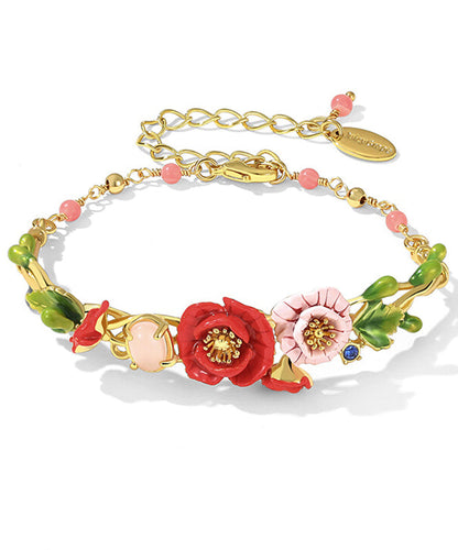 Original Design Gold Sterling Silver Overgild Enamel Tassel Charm Bracelet