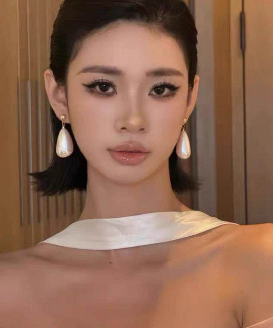 Original Design White Copper Alloy Pearl Drop Earrings