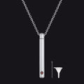 Personalized Bar Urn Necklace for Ashes With Birthstone Keepsake Memorial Jewelry