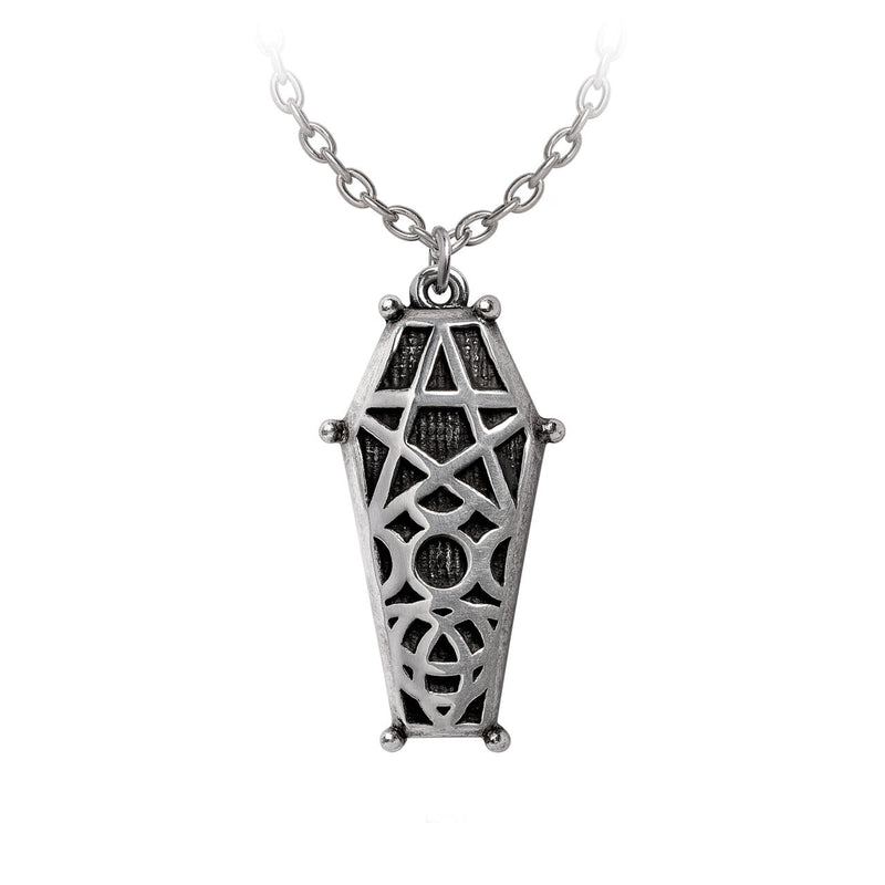 Hex Coffin Pendant Necklace by Alchemy Gothic