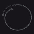 3mm Stainless Steel Box Chain Anklet for