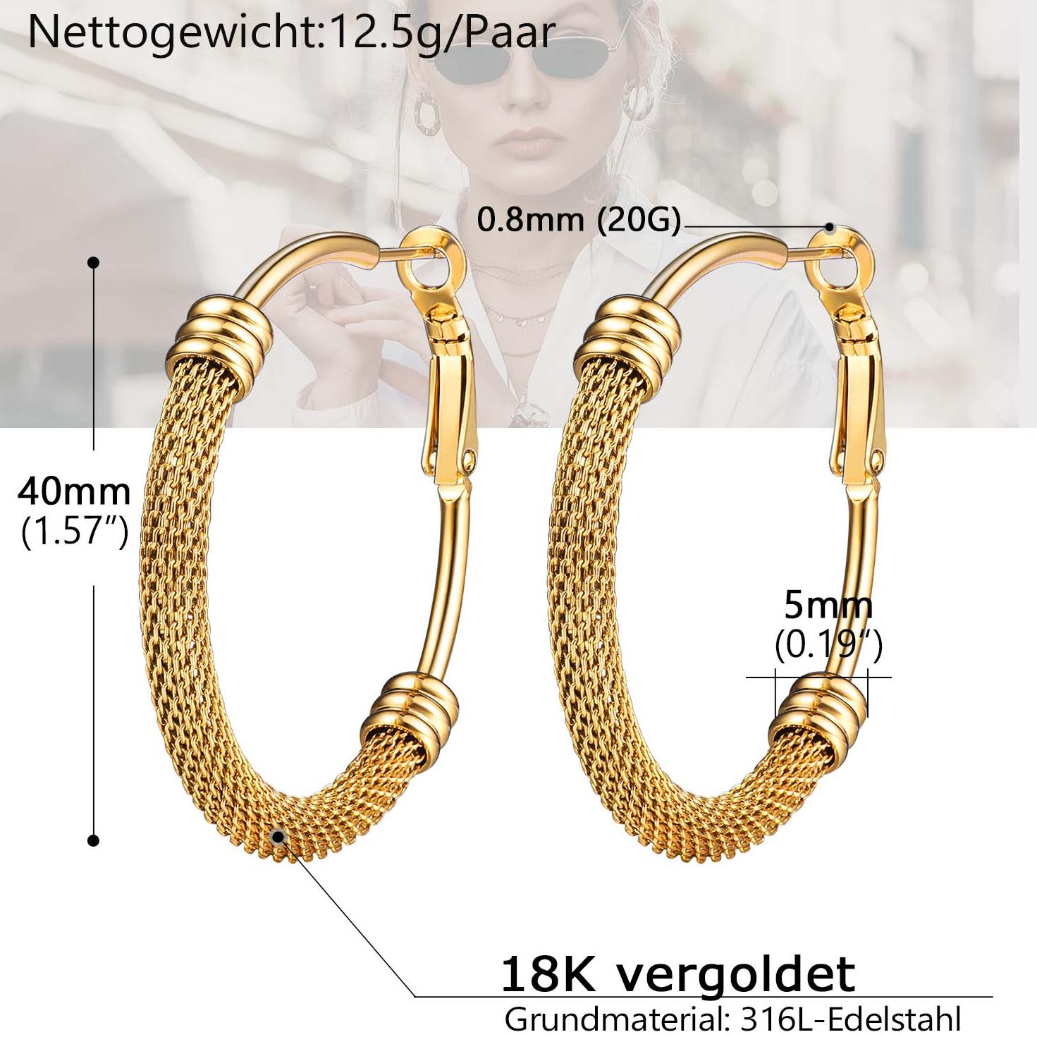 Minimalist Chunky Hoop Earrings for With Lobster Clasp