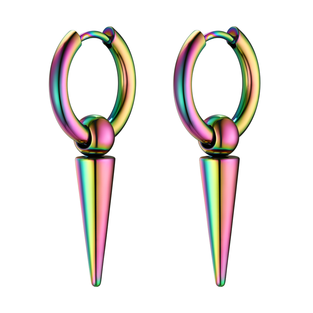 Long Spike Dangle Hoop Earrings for