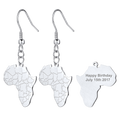 African Map Drop Earrings for