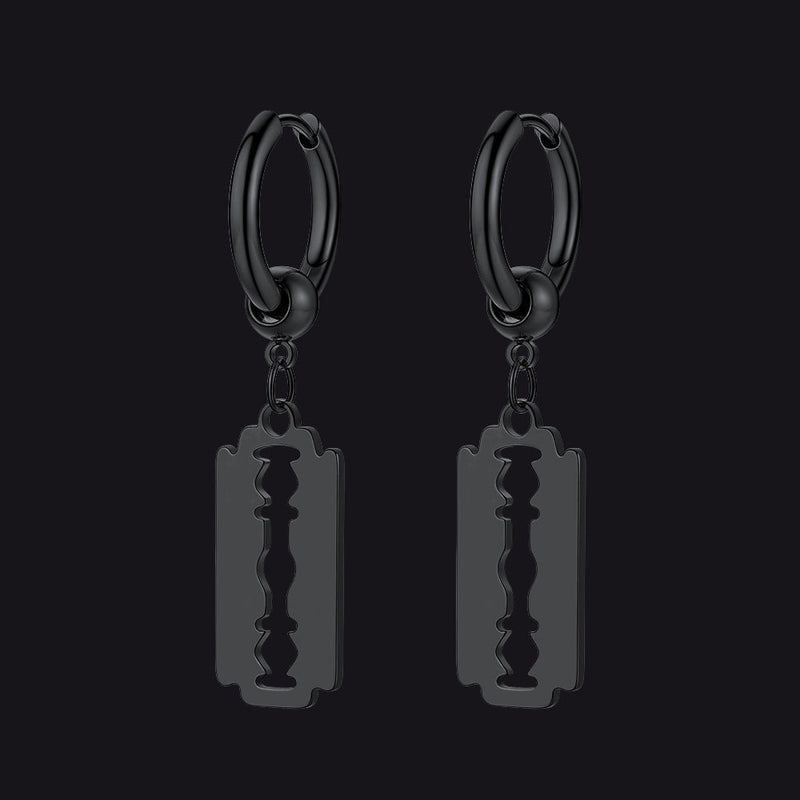 Punk Razor Dangle Hoop Earring for