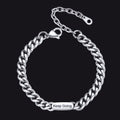 7mm Engraving Name Cuban Link Chain Bracelet for