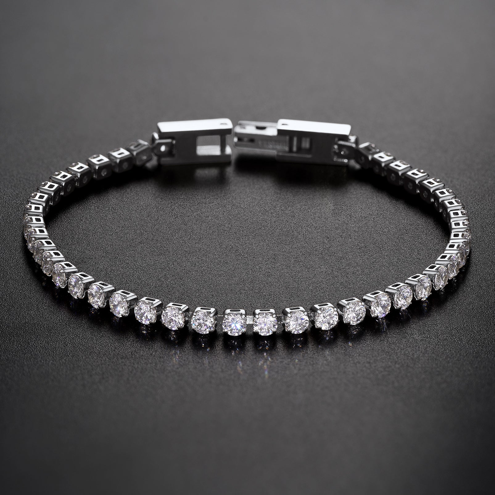 3mm Cz Diamond Cut Tennis Chain & Bracelet Set for