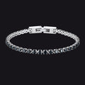 Cz Black Diamond Cut Tennis Chain Bracelet for , 3/5mm Width