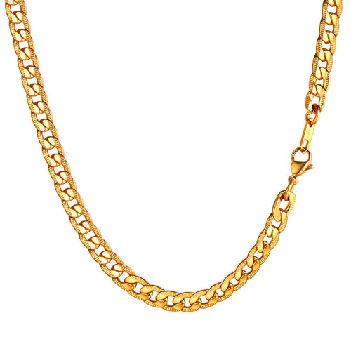 7mm Width Curban Chain Necklace for