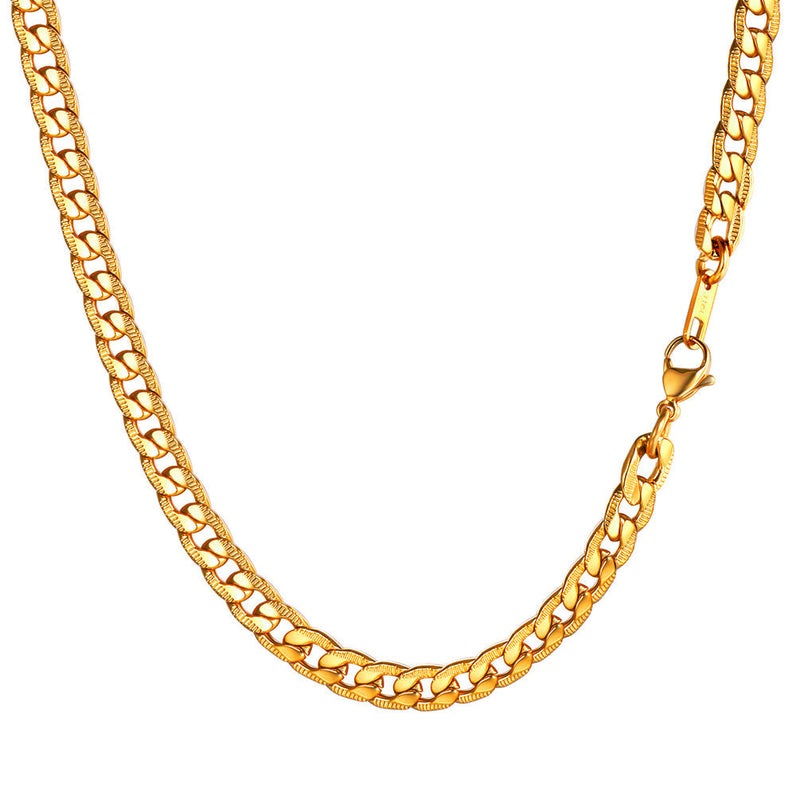 7mm Width Curban Chain Necklace for