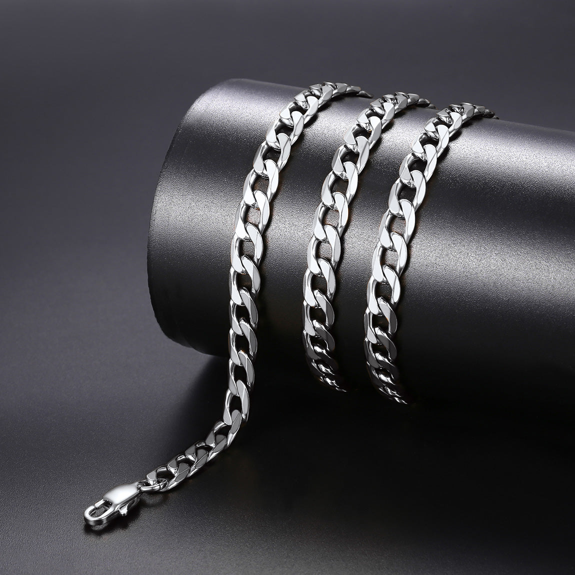 Curb Chain & Star of David With Cross Layered Necklaces Set for