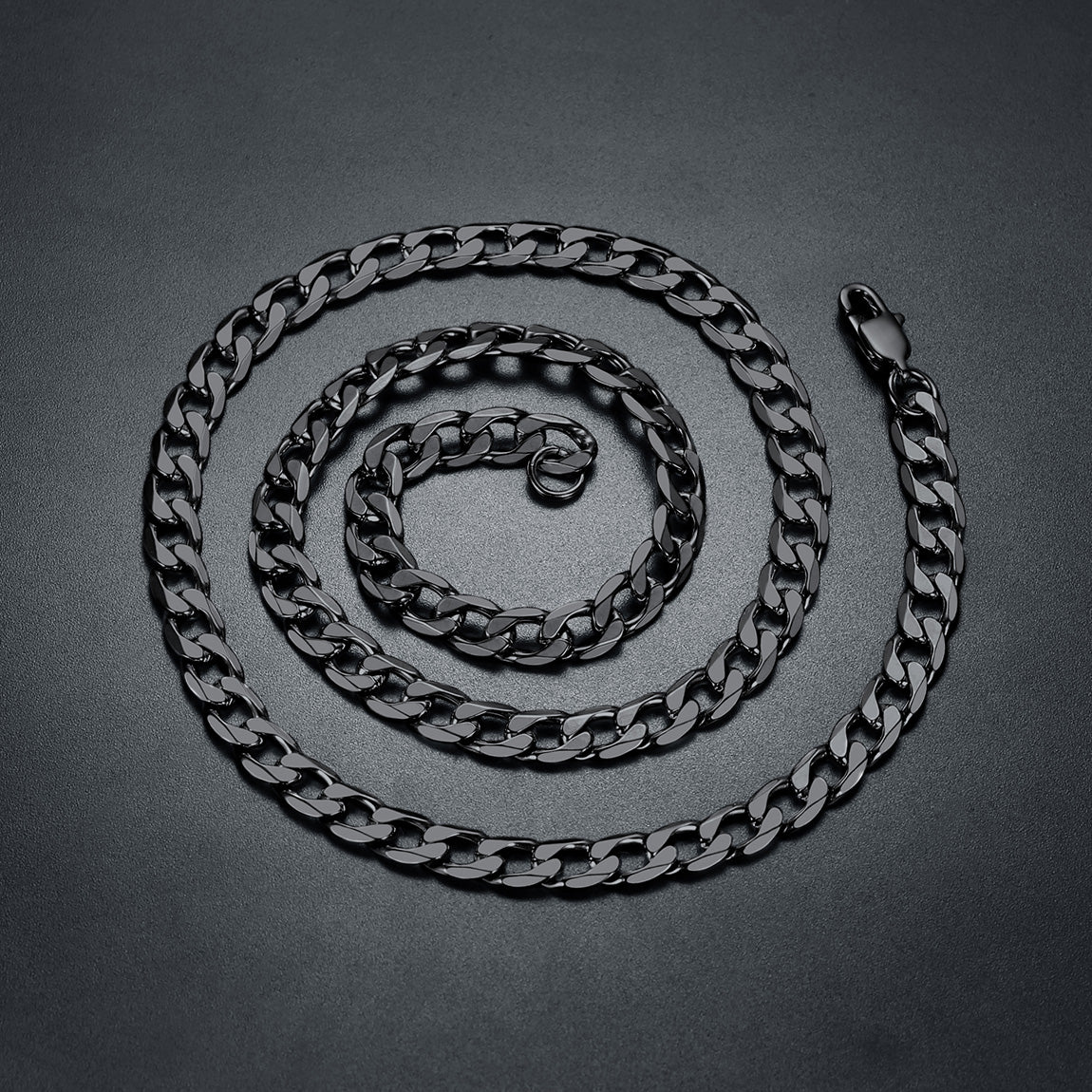 Cuban Curb Chain & Enamel Cross Layered Necklaces Set for