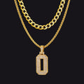 Cuban Chain & Baseball Jersey Number Layered Necklaces Set for