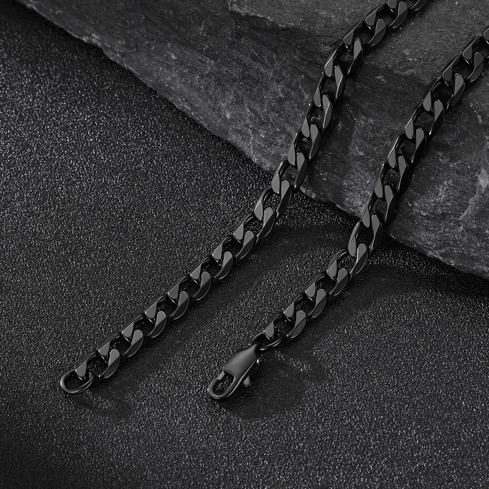 Cuban Chain & Saint Michael Necklace Layered Set for