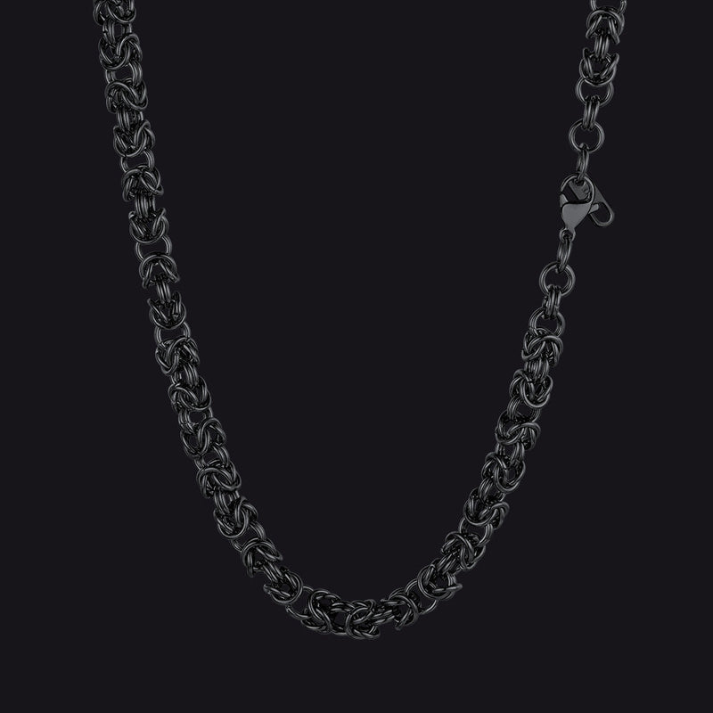 6mm Byzantine Chain Link Necklace for