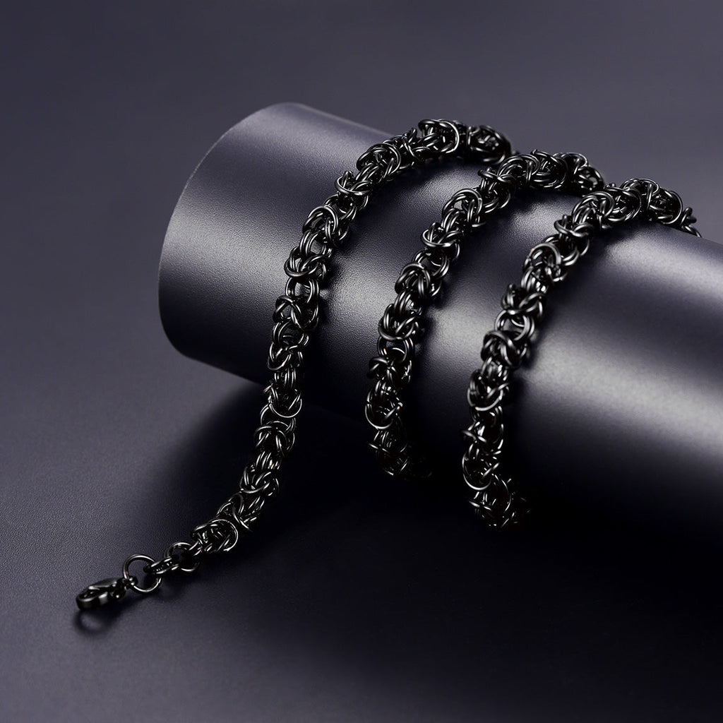 6mm Byzantine Chain Link Necklace for