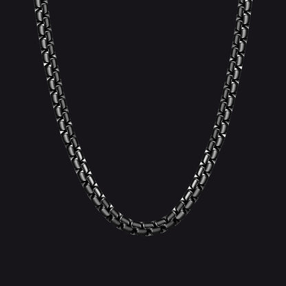 Flat Box Link Chain Stainless Steel Necklace for