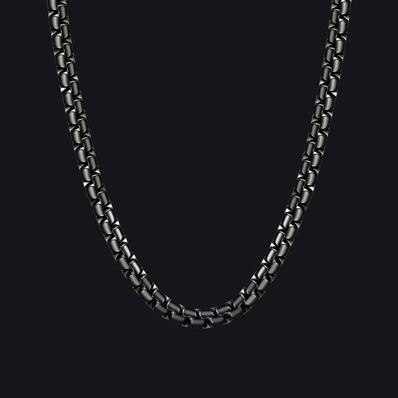 Flat Box Link Chain Stainless Steel Necklace for