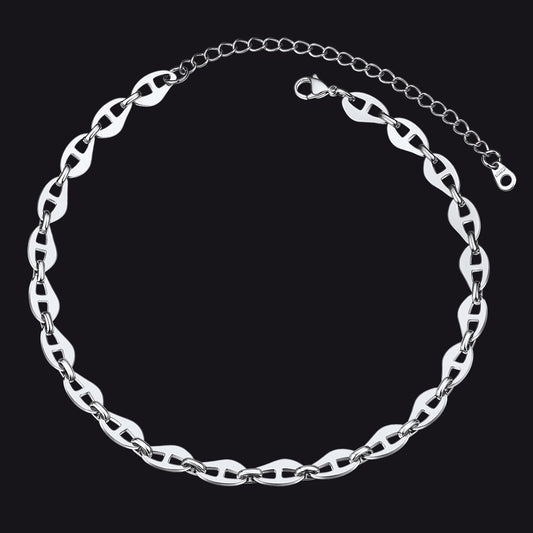 7.5mm Anchor Chain Link Choker Necklace for