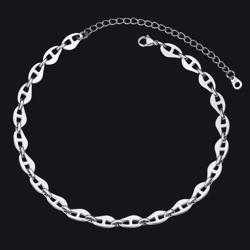 7.5mm Anchor Chain Link Choker Necklace for