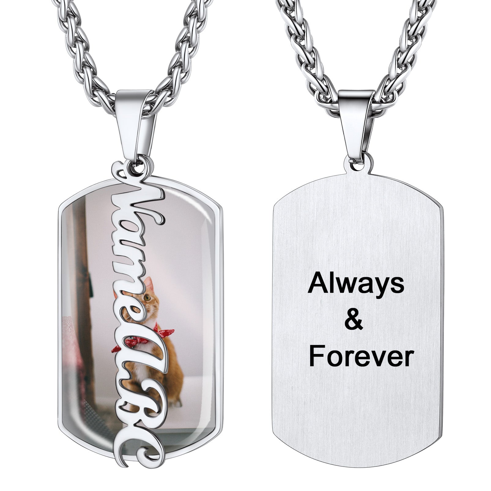 Customized Picture Dog Tags Necklace With Name for