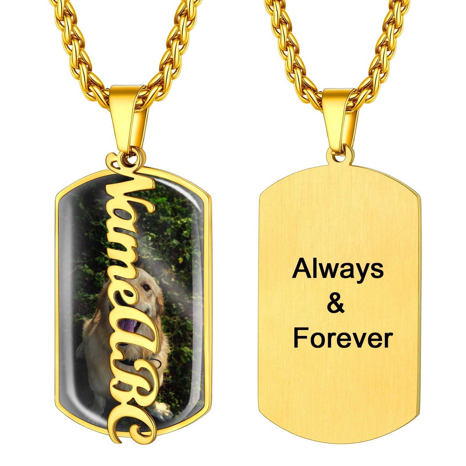 Customized Picture Dog Tags Necklace With Name for