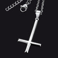 925 Sterling Silver Upside Down Inverted Cross Necklace for