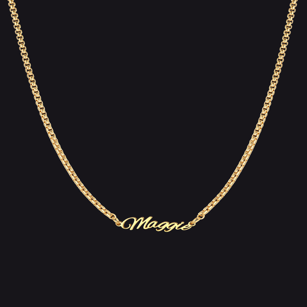 Personalized Multi Name Box Chain Necklace , Custom Mothers Day Presents