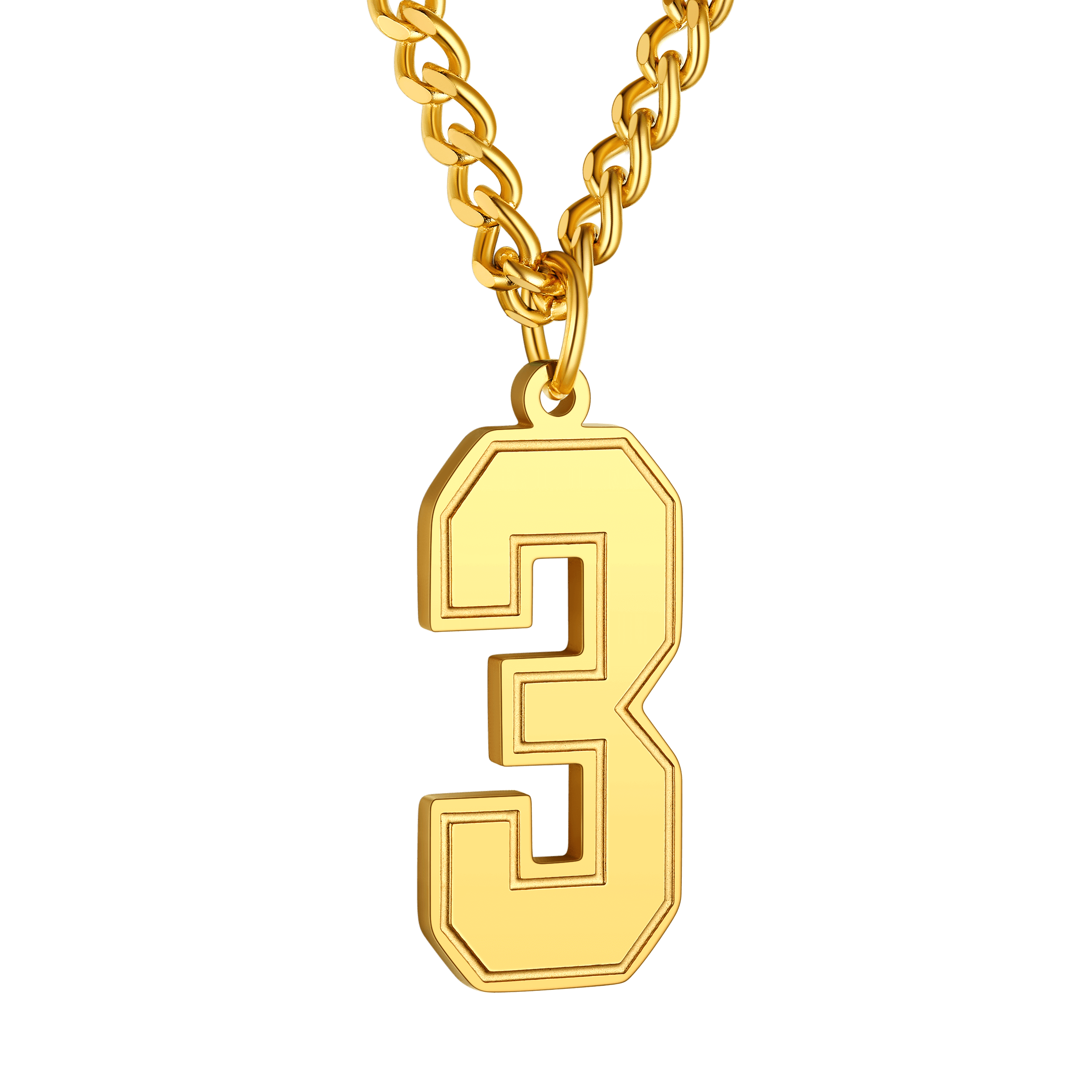 Personalized Sports Jersey Number Chain Necklace for Sport Fans