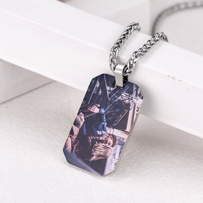 Customized Memory Picture Photo Dog Tag Necklace for