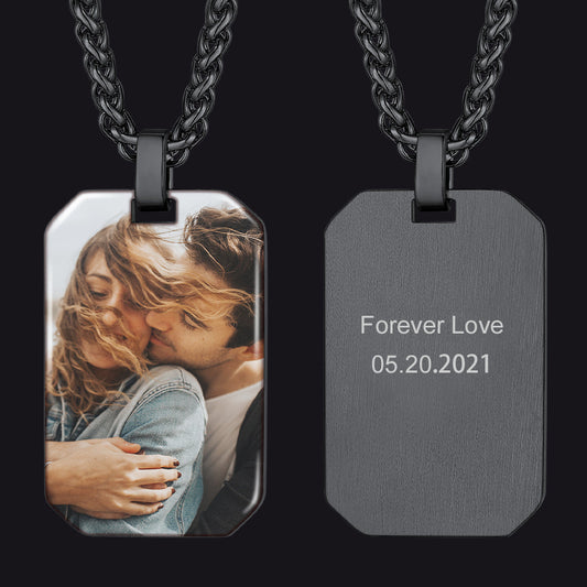 Customized Memory Picture Photo Dog Tag Necklace for