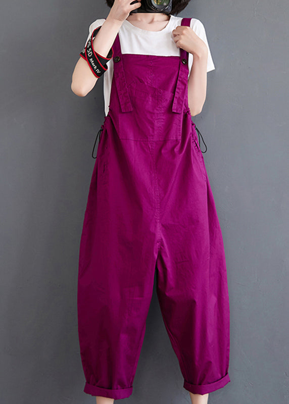 Black Slash Neck Drawstring Button Pockets Jumpsuit Fall