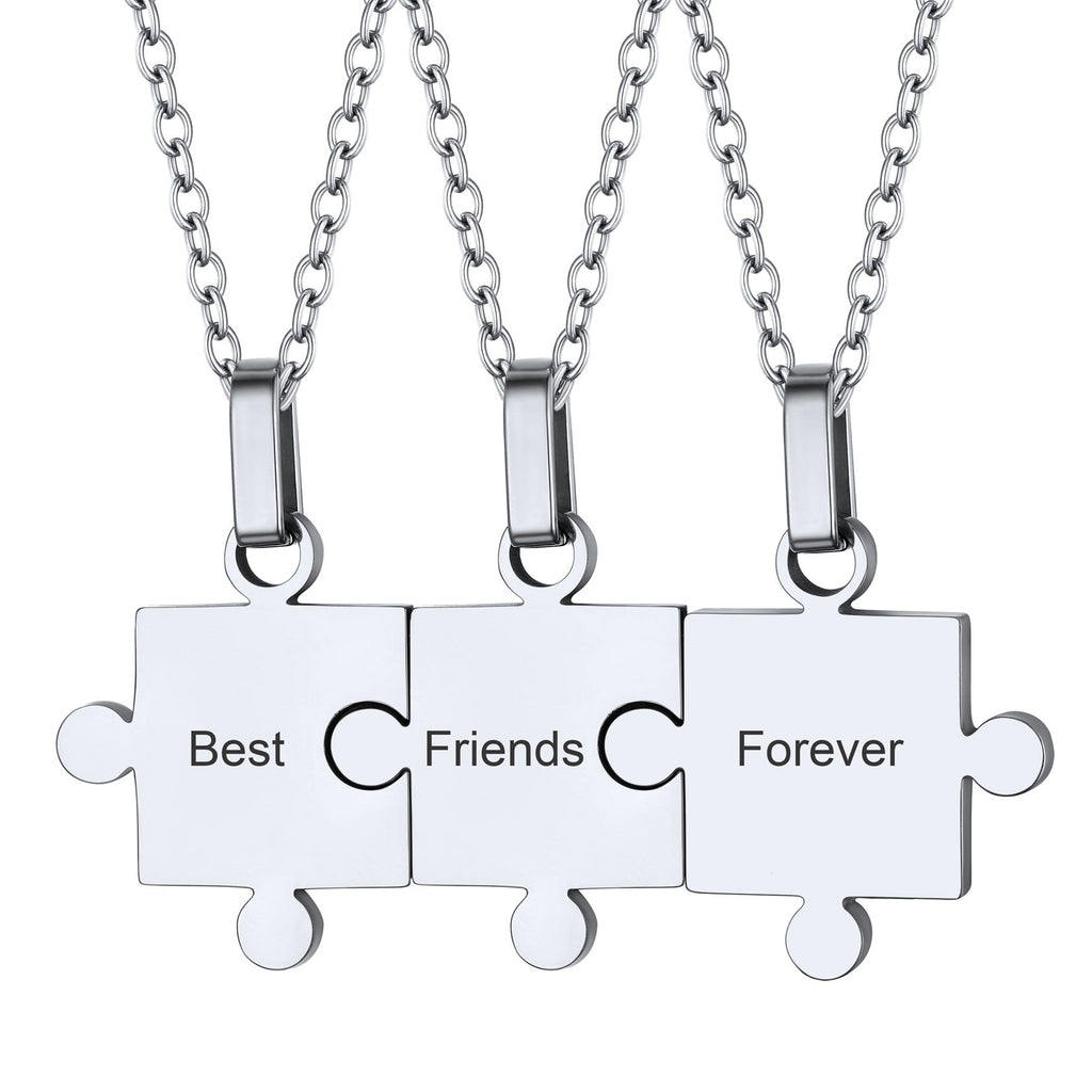 Custom Puzzle Piece Matching Pendant Necklaces Set for Family Best Friends