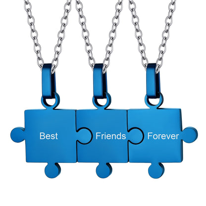Custom Puzzle Piece Matching Pendant Necklaces Set for Family Best Friends