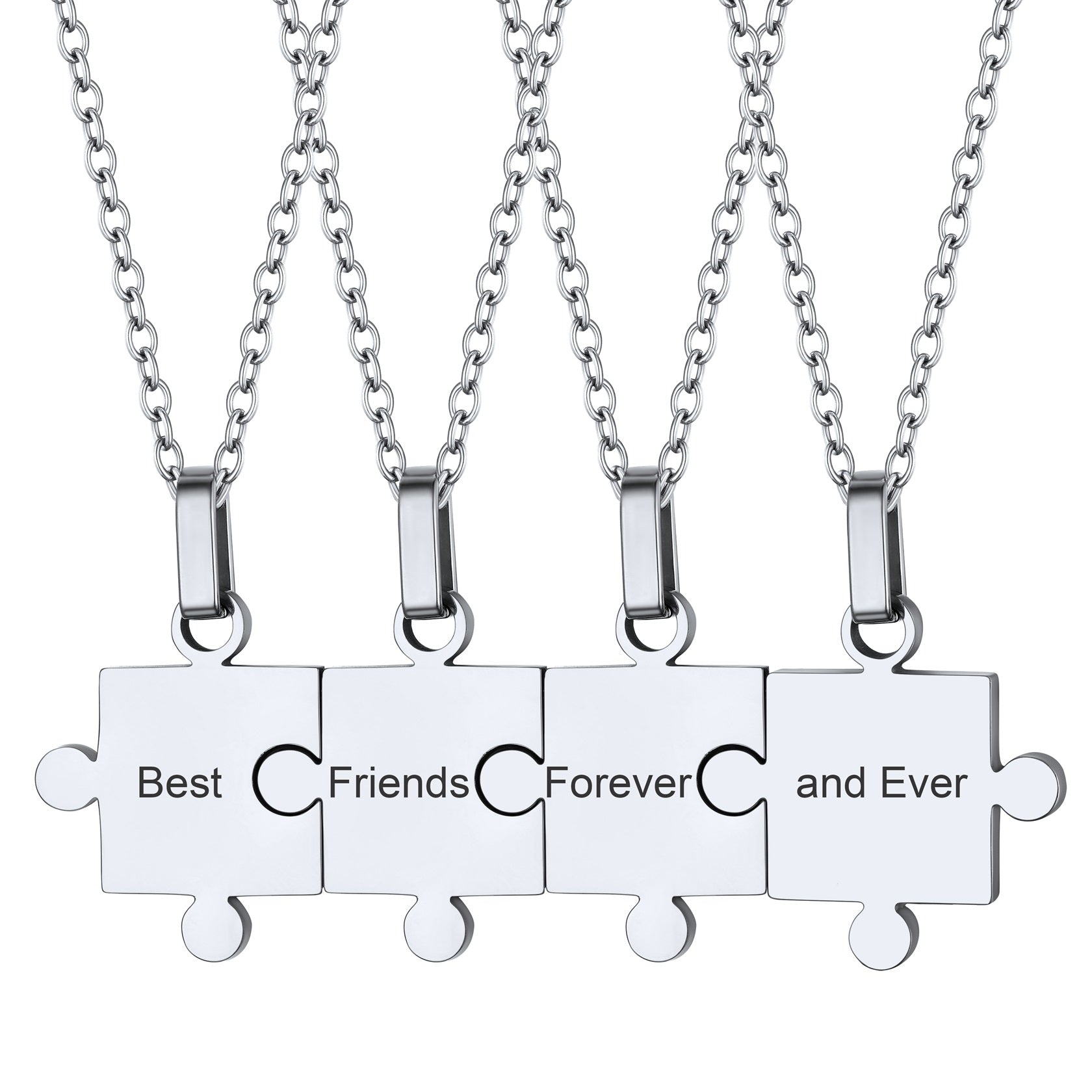 Custom Puzzle Piece Matching Pendant Necklaces Set for Family Best Friends
