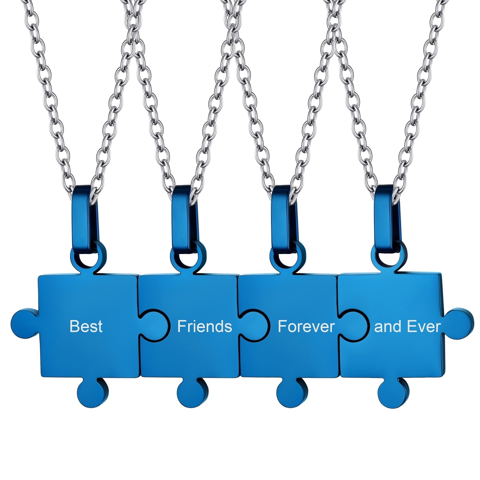 Custom Puzzle Piece Matching Pendant Necklaces Set for Family Best Friends