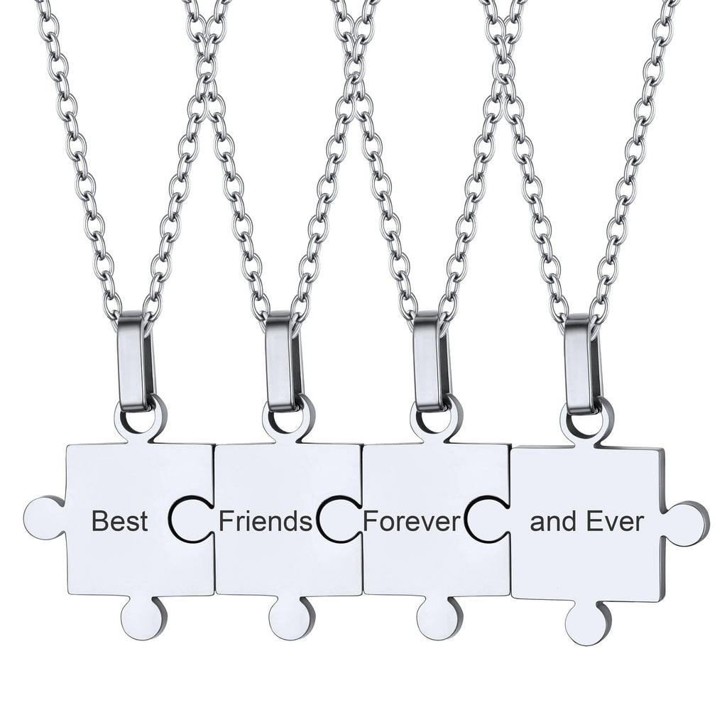 Custom Puzzle Piece Matching Pendant Necklaces Set for Family Best Friends