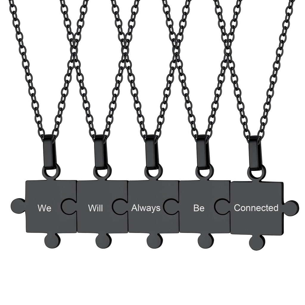 Custom Puzzle Piece Matching Pendant Necklaces Set for Family Best Friends