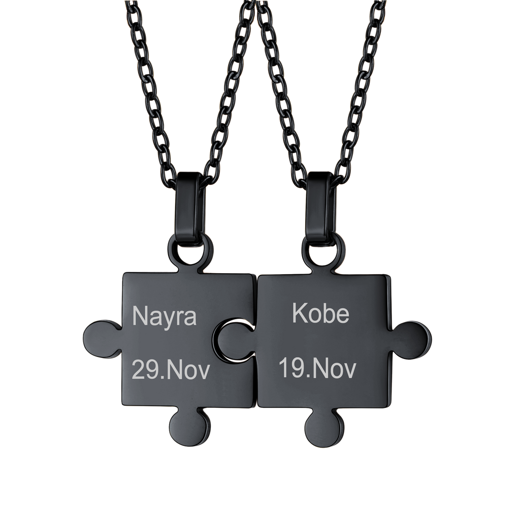 Custom Puzzle Piece Matching Pendant Necklaces Set for Family Best Friends