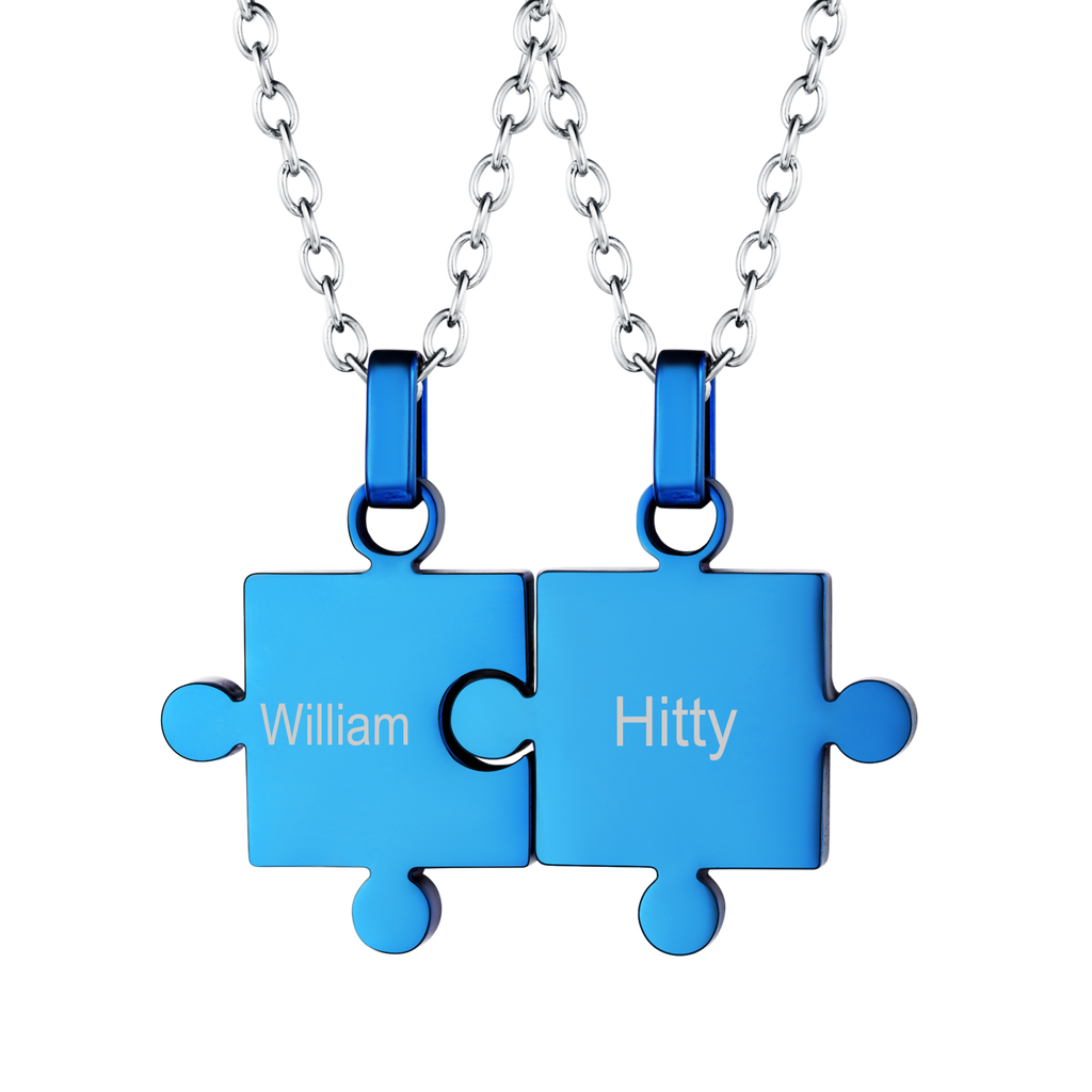 Custom Puzzle Piece Matching Pendant Necklaces Set for Family Best Friends
