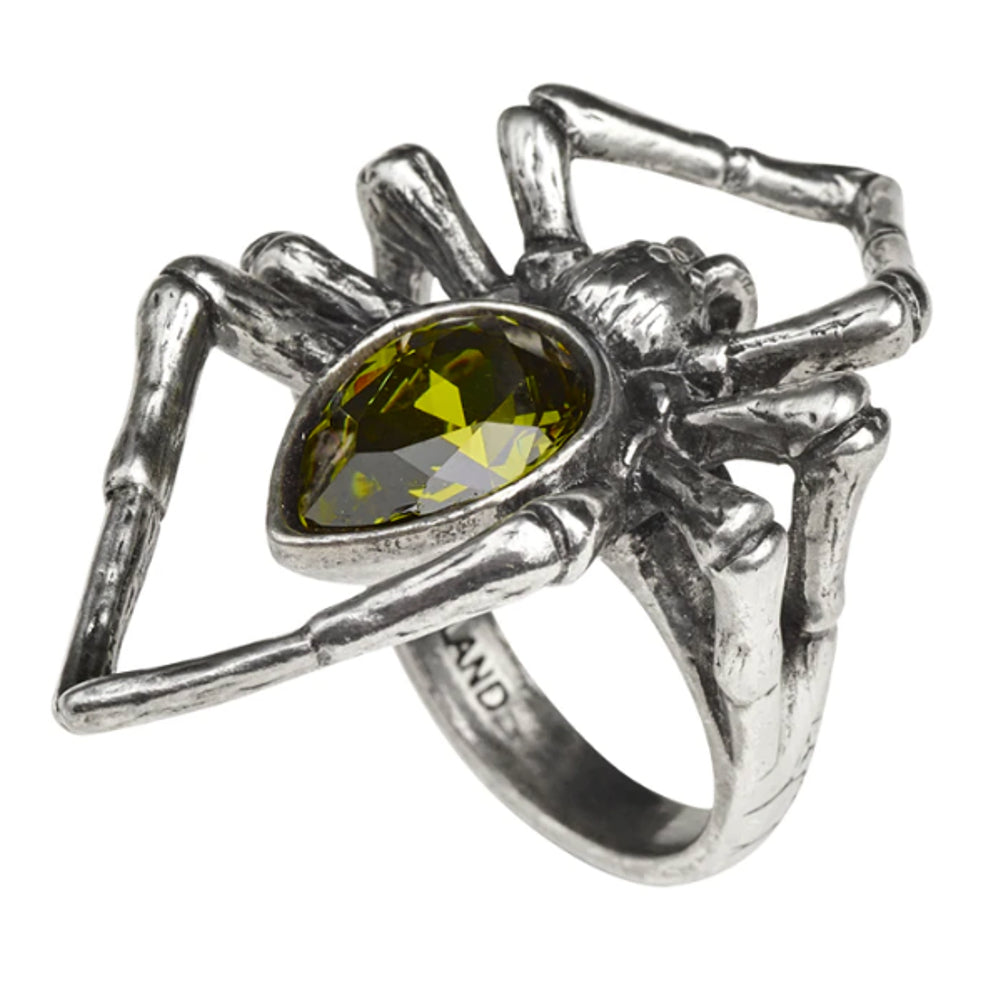 Emerald Venom Crystal Spider Ring by Alchemy Gothic
