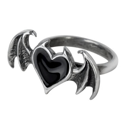 Black Soul Demon Heart Ring by Alchemy Gothic