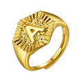 Faithheart Initial Signet Ring for Wedding Band