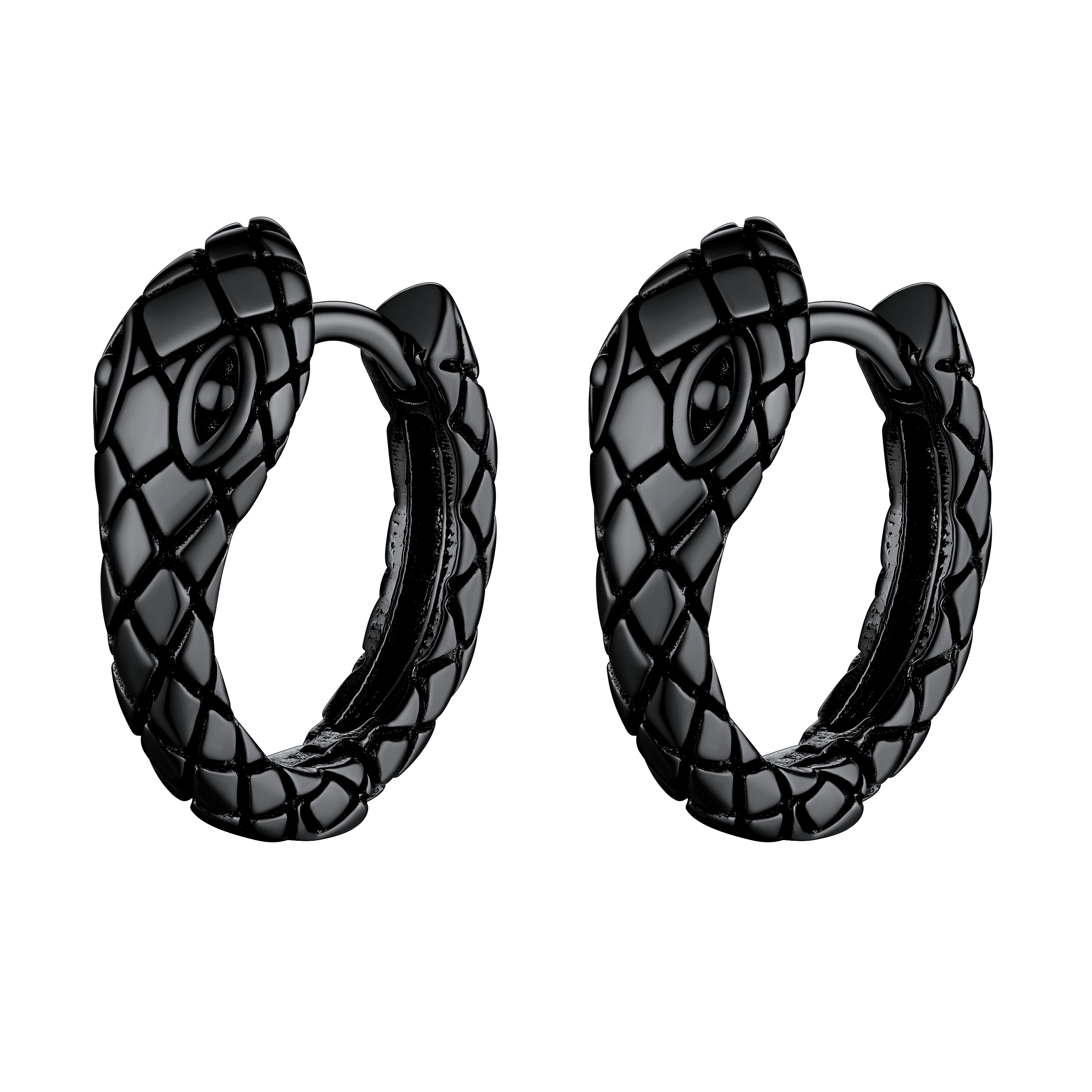 Gothic Snake Huggie Hoop Earrings for