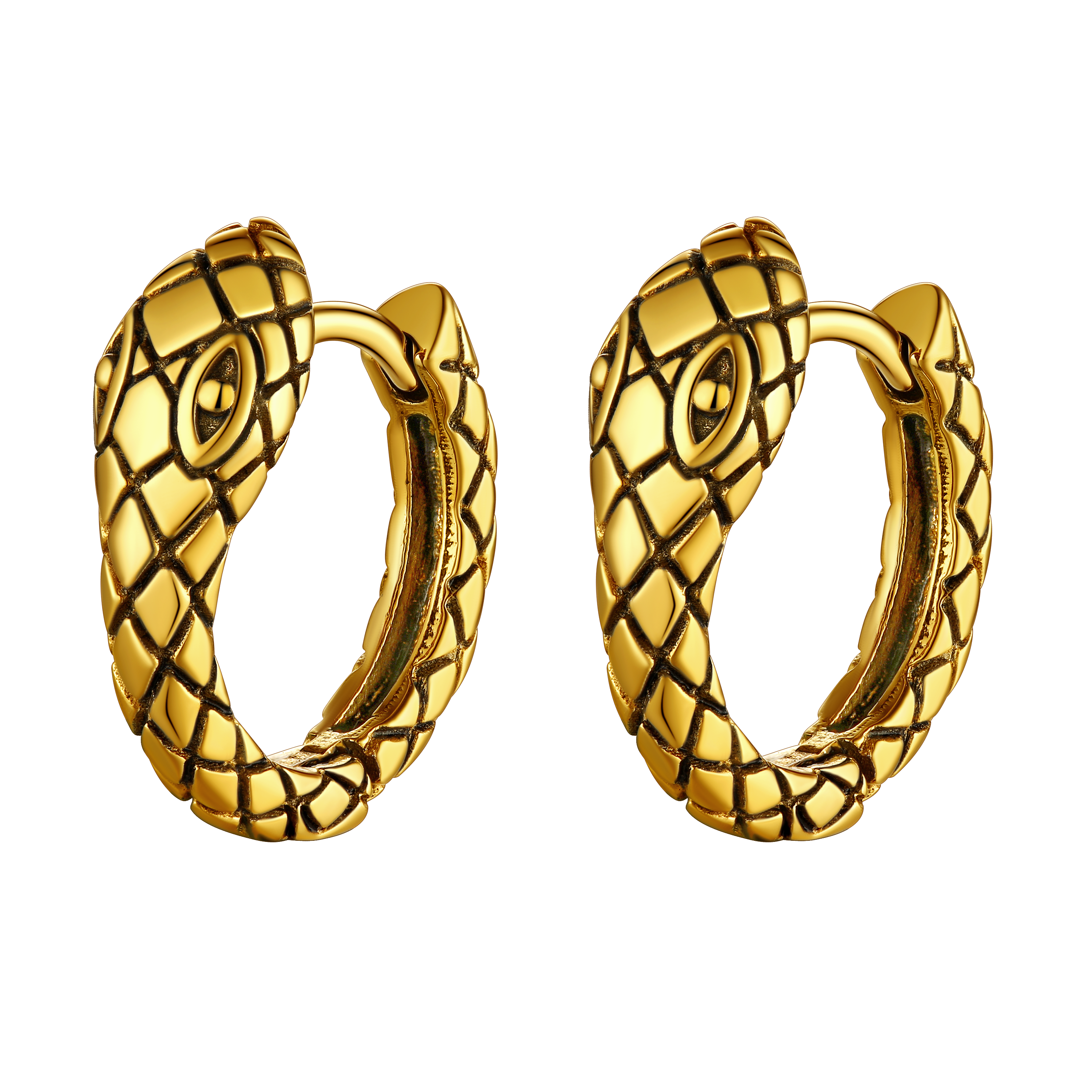 Gothic Snake Huggie Hoop Earrings for