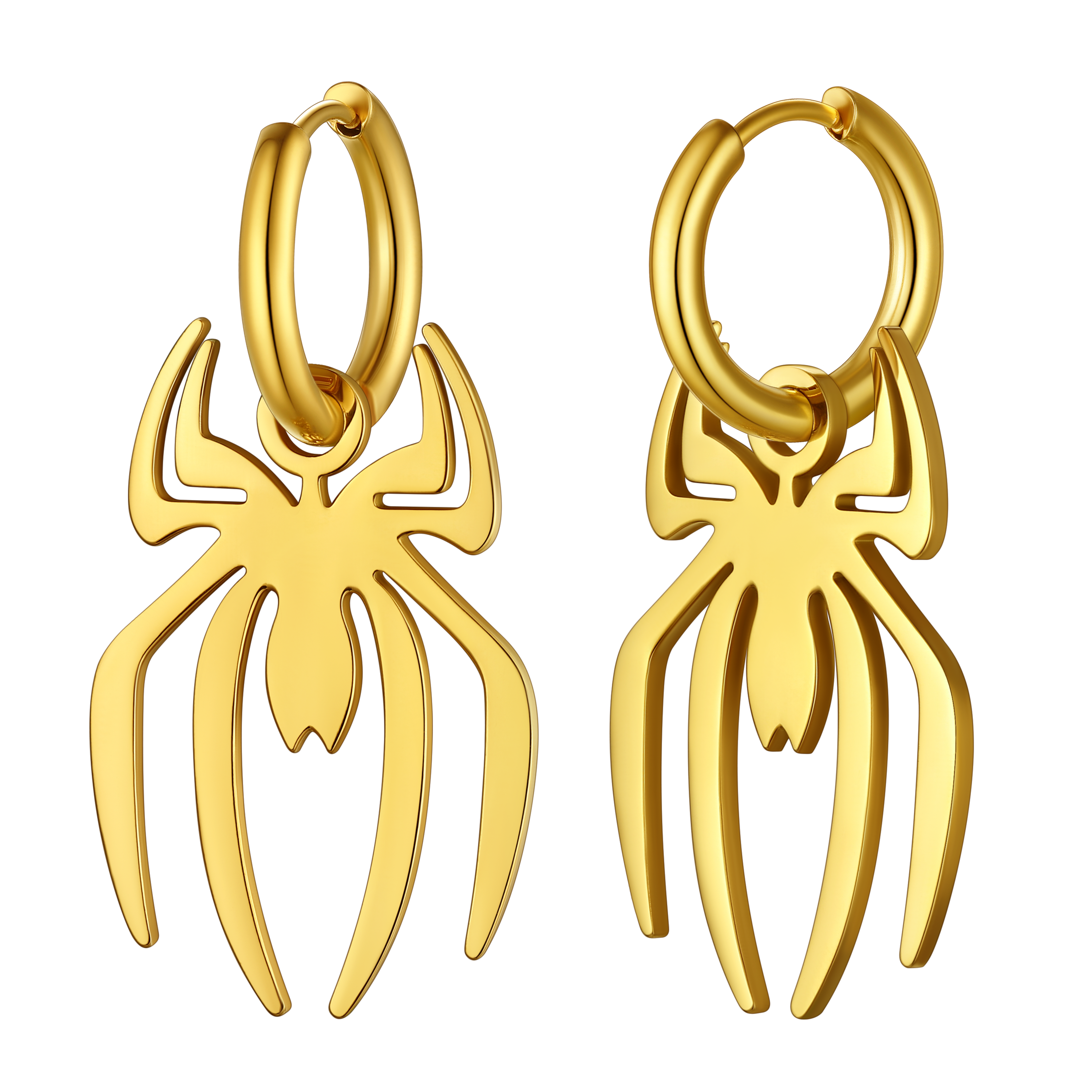 Halloween Spider Drop Hoop Earrings for