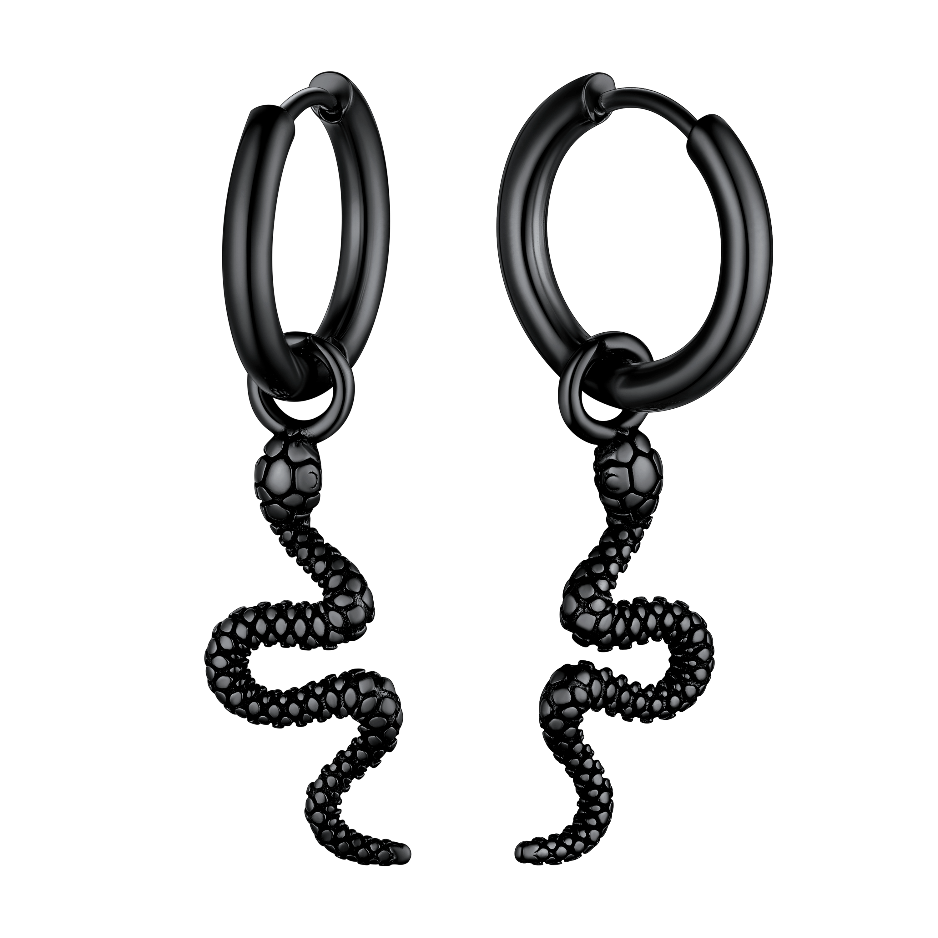 Punk Crawl Snake Drop Hoop Earrings for