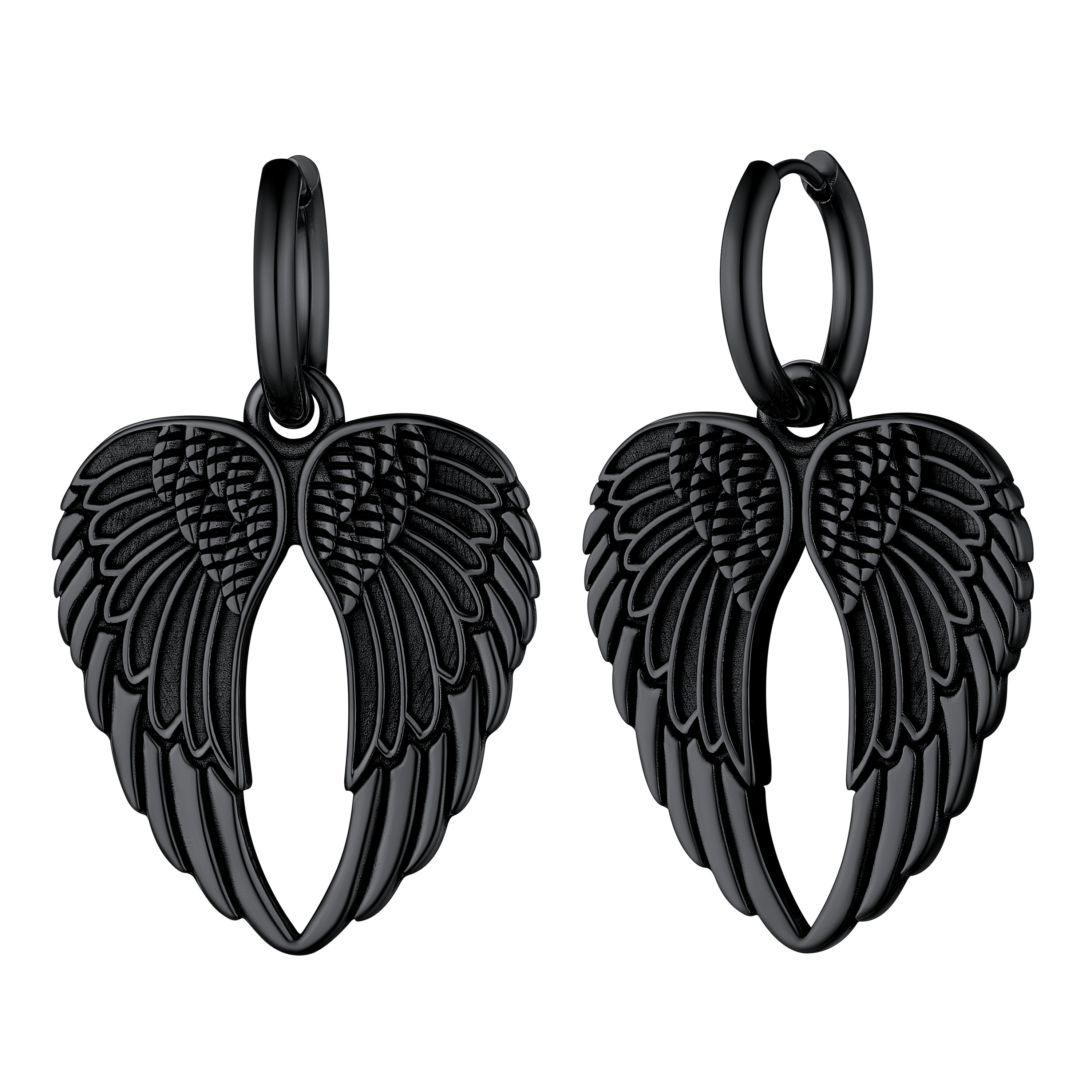 Flash Punk Angel Wing Hoop Dangle Earrings for