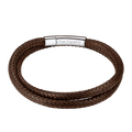 Handcrafte Clasp Braided Double Row Leather Bracelet for