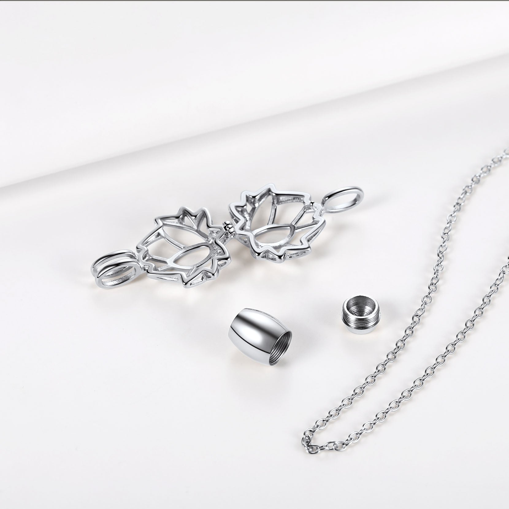 Customized Flower Urn Necklace Cremation Jewelry for Ashes
